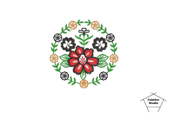 Circled Red Flower: A Review for Real-World Embroidery Projects