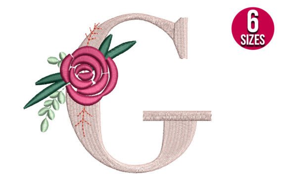 Floral Alphabet G Letter Review for Personalized Embroidery Gifts