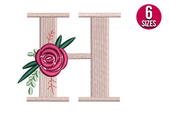 Floral Alphabet H Letter: A Delicate Embroidery Design for Personalized Creations
