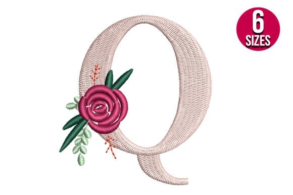 Floral Alphabet Q Letter Review for Personalized Embroidery Projects