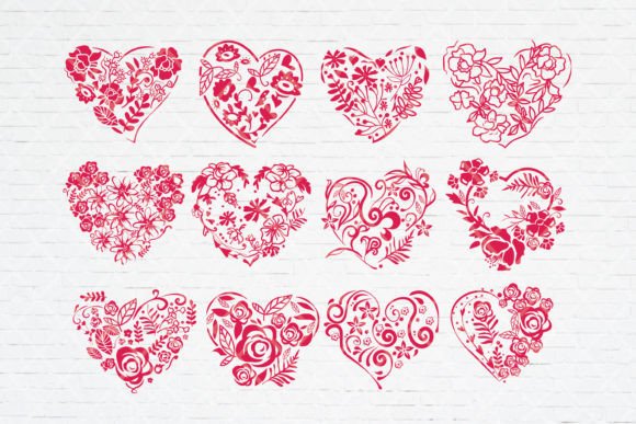 Floral Heart Embroidery Design SVG