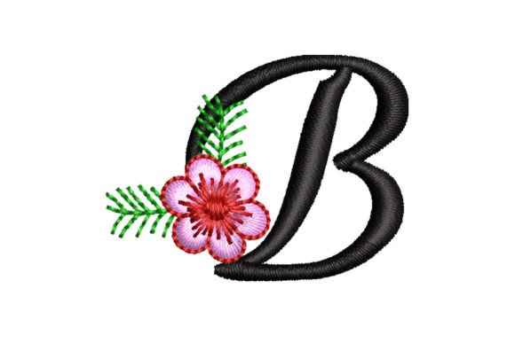 Floral Letter B: A Timeless Monogram for Embroidery Projects
