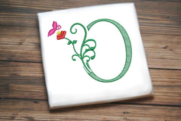 Floral Letter O with Butterfly