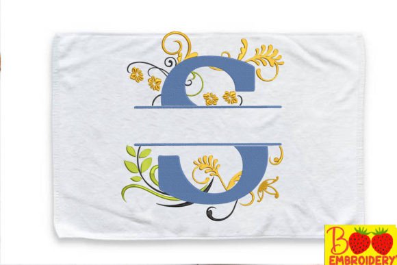 Floral Letter S Embroidery Design