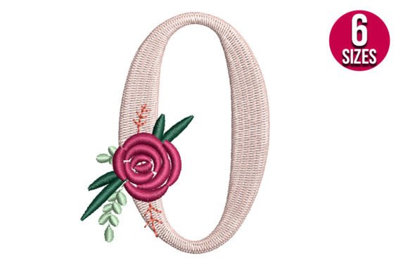 Floral Number 0 Embroidery Design