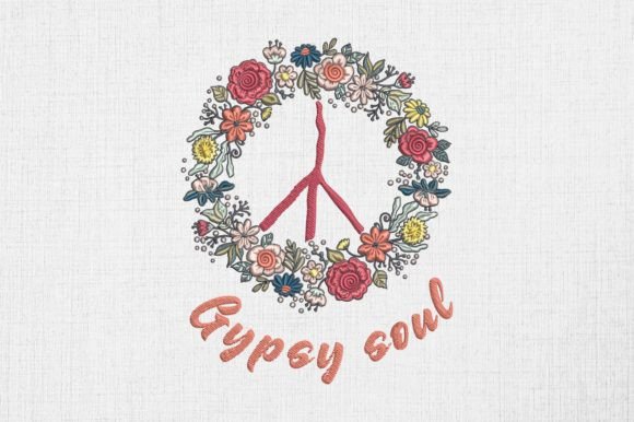 Gypsy Soul Floral Peace Sign Hippie