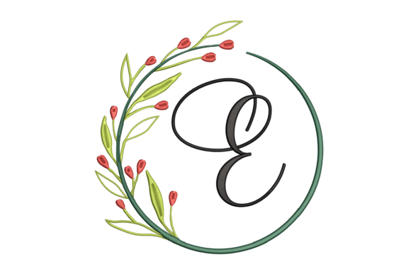 Monogram E: A Floral Embroidery Design for Branding