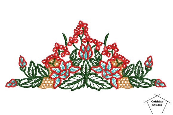 Trio Leaves Bush Embroidery Design